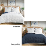 Daglingworth Reversible Coverlet Set, Super King, Blue