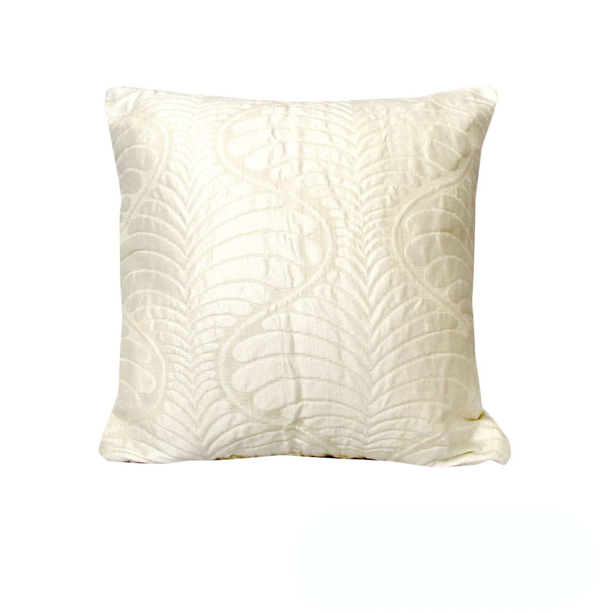 Rapee Tux Leaf Cushion Cover — Ivory and Silver — Allure Home Collections
