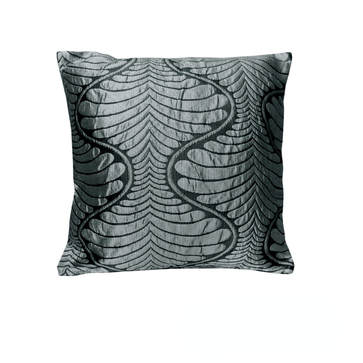 Rapee Tux Leaf Cushion Cover — Ivory and Silver — Allure Home Collections