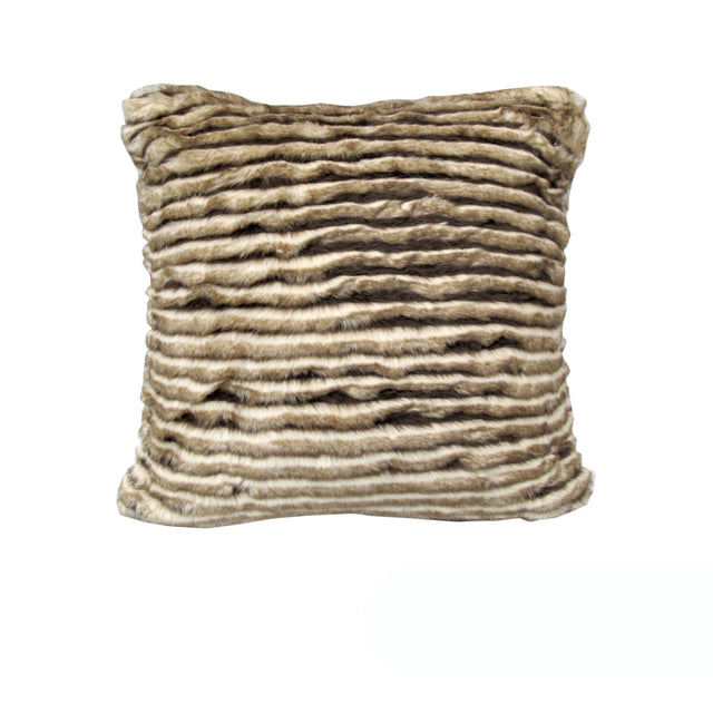 Rapee Bobcat Faux Fur Cushion Cover — Sand 45 x 45cm — Allure Home Collections