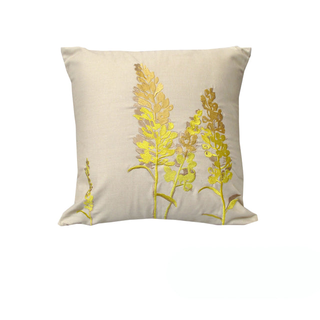 Rapee Eden Embroidery Cushion Cover — Wheat 43 x 43cm — Allure Home Collections