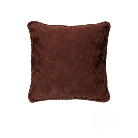 Rapee Mandalay Braid-Piped Floral Jacquard Cushion Cover — Antique and Chocolate — Allure Home Collections