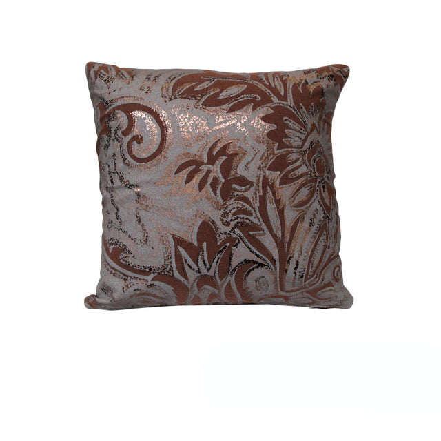 Rapee Moonlight Metallic Print Cushion Cover — Chocolate 43 x 43cm — Allure Home Collections