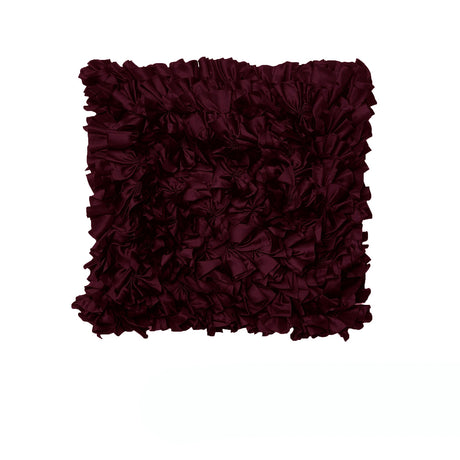 Rapee Morocco Quilted Flange and Ruffle Cushion Cover — Silver and Mulberry — Allure Home Collections