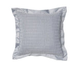 Rapee Morocco Quilted Flange and Ruffle Cushion Cover — Silver and Mulberry — Allure Home Collections
