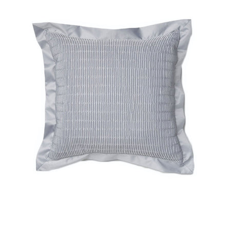 Rapee Morocco Quilted Flange and Ruffle Cushion Cover — Silver and Mulberry — Allure Home Collections