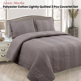 Arlington 3pcs Lightly Quilted Coverlet Set, Queen, Mocha