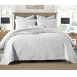 Ampney white damask cotton rich quilted coverlet set king