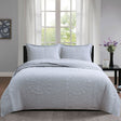 Shipton silver geometric cotton quilted coverlet set queen