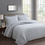Shipton Cotton Coverlet Set, Queen, Silver