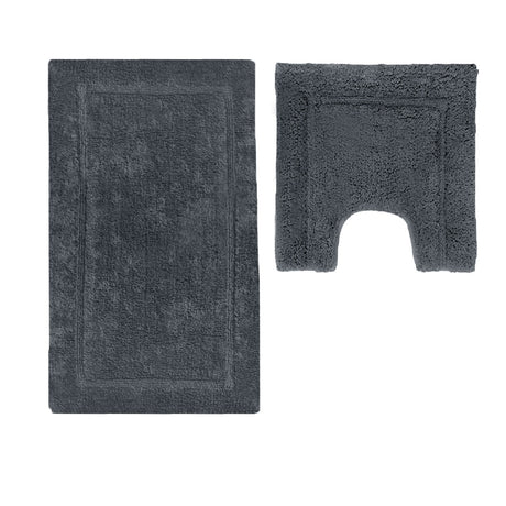 2200GSM 2 Pce Axel 100% Cotton Bath Mat Set - Plush Luxury Bathroom Mats