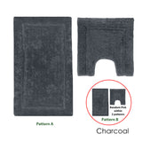 2200GSM 2 Pce Axel 100% Cotton Bath Mat Set - Plush Luxury Bathroom Mats
