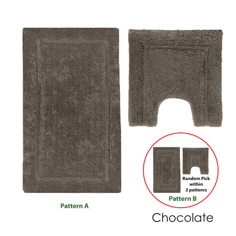 2200GSM 2 Pce Axel 100% Cotton Bath Mat Set - Plush Luxury Bathroom Mats
