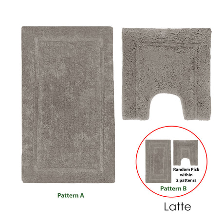 2200GSM 2 Pce Axel 100% Cotton Bath Mat Set - Plush Luxury Bathroom Mats