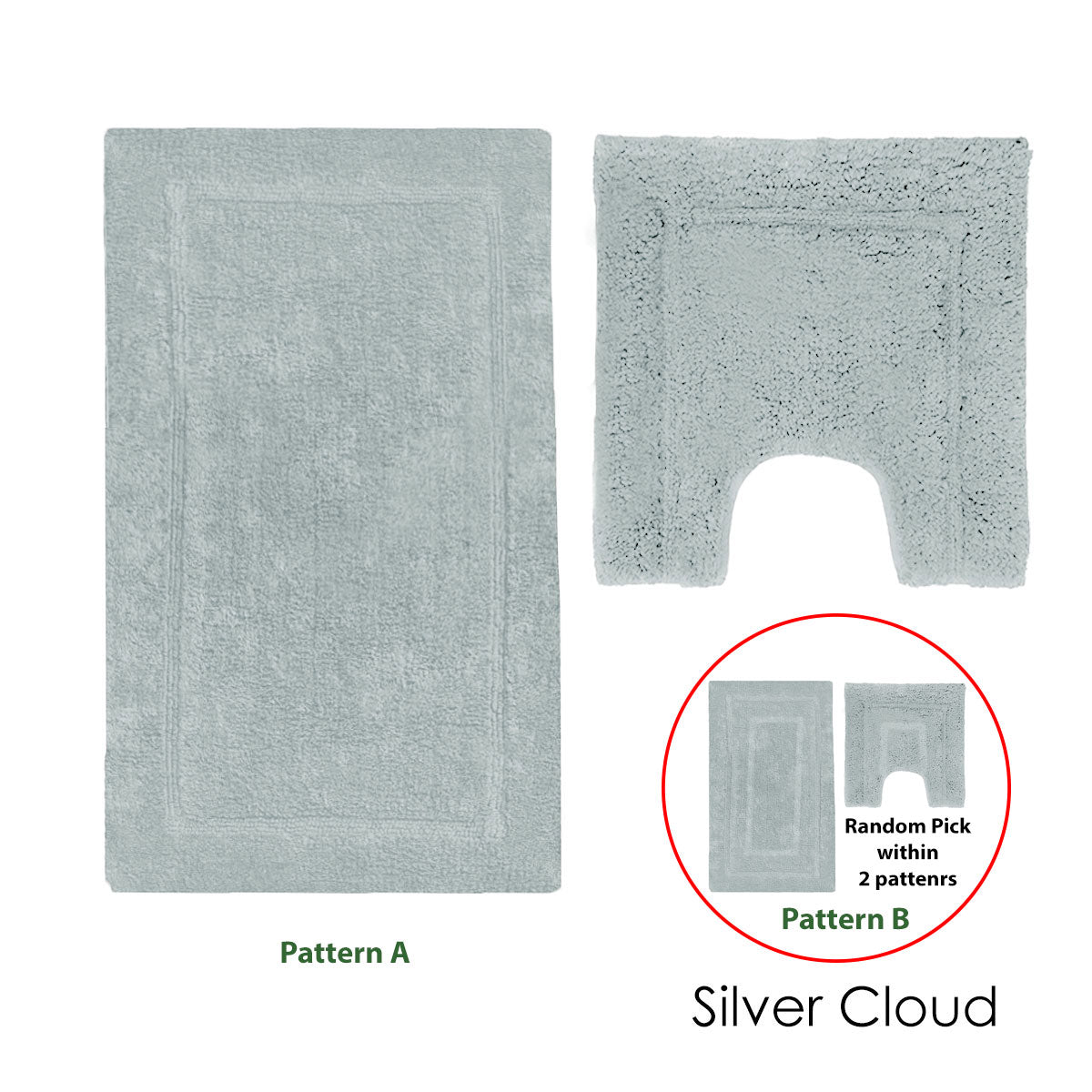 2200GSM 2 Pce Axel 100% Cotton Bath Mat Set - Plush Luxury Bathroom Mats