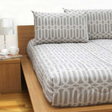 Condicote sand geometric polyester cotton comforter set Single