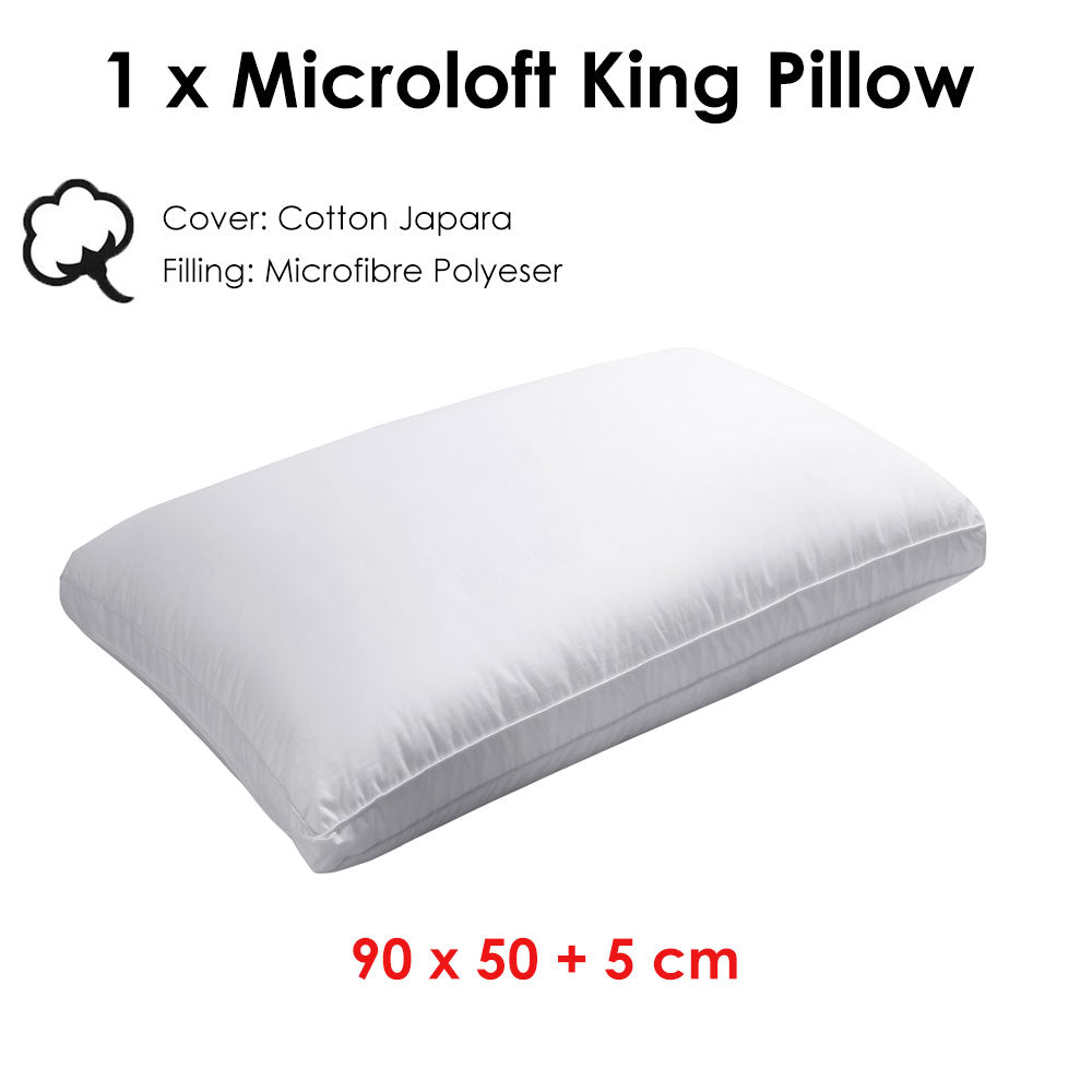Jason Microloft Cotton Cover King Pillow — 90x50+5cm, Individual Sleeping Needs — Allure Home Collections