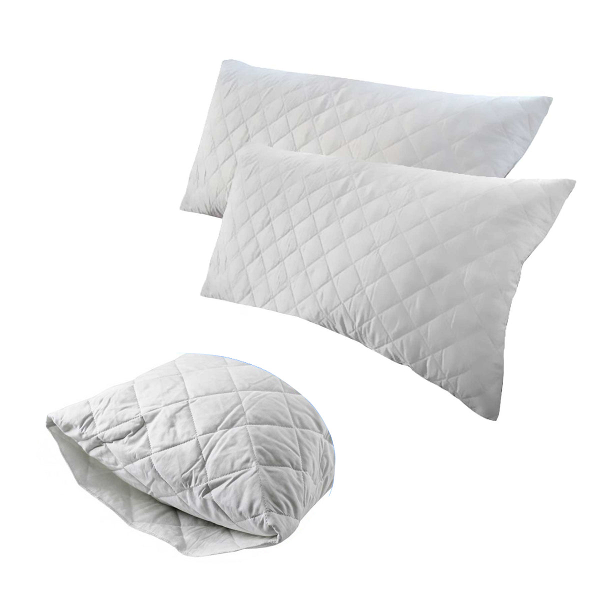 Jason Quilted Cotton King Pillow Protectors — Twin Pack, 51x91cm — Allure Home Collections