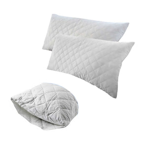 Heron quilted cotton king pillow protectors pair 51 by 91cm