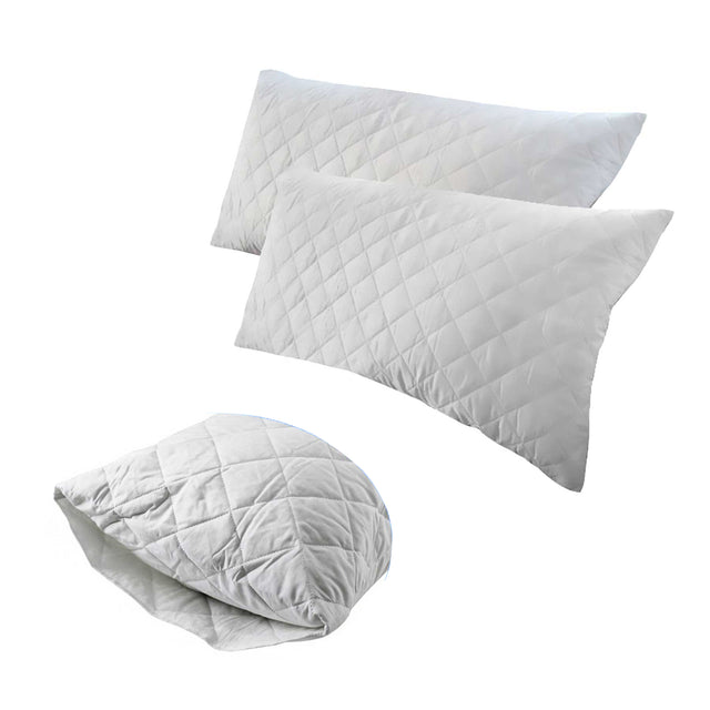 Jason Quilted Cotton King Pillow Protectors — Twin Pack, 51x91cm — Allure Home Collections