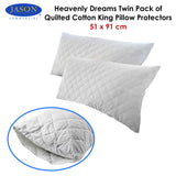 Jason Quilted Cotton King Pillow Protectors — Twin Pack, 51x91cm — Allure Home Collections