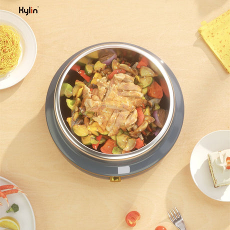 Dimensions view of the 4 L electric hotpot with glass lid