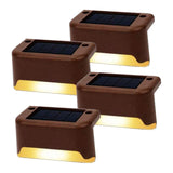 Solar Deck and Step Lights Outdoor Waterproof 4 Pack Warm White LED — Allure Home Collections