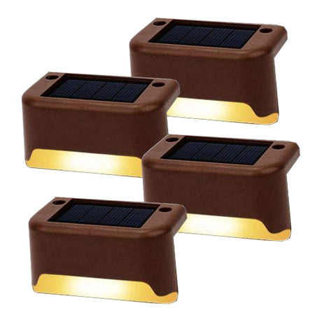 Solar Deck and Step Lights Outdoor Waterproof 4 Pack Warm White LED — Allure Home Collections