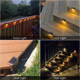 Solar Deck and Step Lights Outdoor Waterproof 4 Pack Warm White LED — Allure Home Collections
