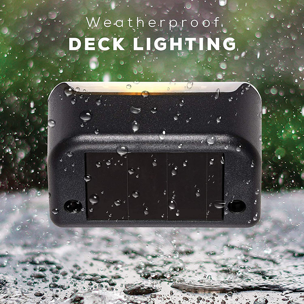 Solar Deck and Step Lights Outdoor Waterproof 4 Pack Warm White LED — Allure Home Collections