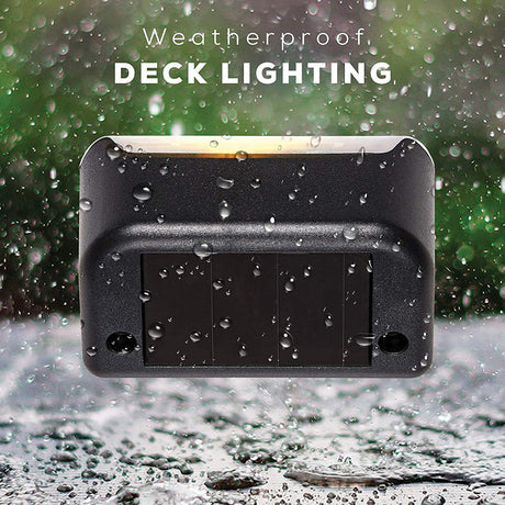 Solar Deck and Step Lights Outdoor Waterproof 4 Pack Warm White LED — Allure Home Collections