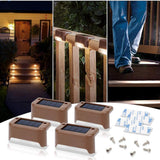 Solar Deck and Step Lights Outdoor Waterproof 4 Pack Warm White LED — Allure Home Collections
