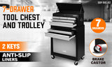 Garstang Tool Chest Trolley, 7 Drawer, Steel