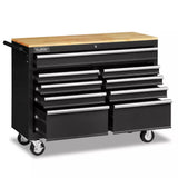 Tool Chest Cabinet Trolley, 9 Drawers Black