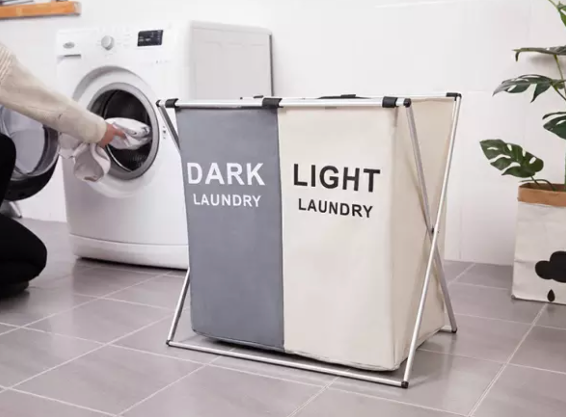 Elegant Foldable 3-Grid Laundry Basket