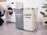 Elegant Foldable 3-Grid Laundry Basket