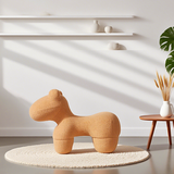 Lamb Stool Chair — Berber Fleece Animal Seat, Brown — Allure Home Collections