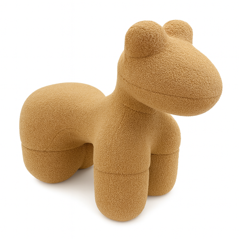 Lamb Stool Chair — Berber Fleece Animal Seat, Brown — Allure Home Collections