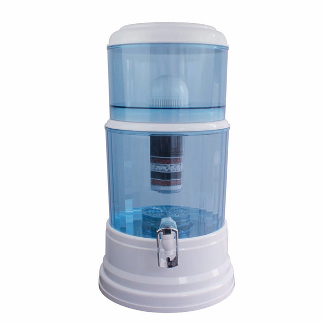 20 L benchtop water purifier with 9 L upper tank and 11 L lower tank