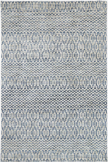 Navy tribal polyester floor rug 240x330cm