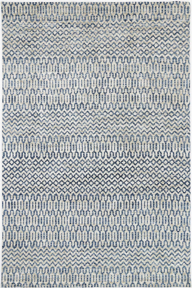 Navy tribal polyester floor rug 240x330cm