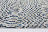 Navy tribal polyester floor rug 240x330cm