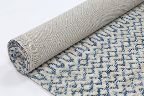Navy tribal polyester floor rug 240x330cm