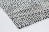 Navy tribal polyester floor rug 240x330cm