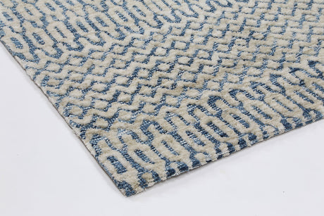 Navy tribal polyester floor rug 240x330cm