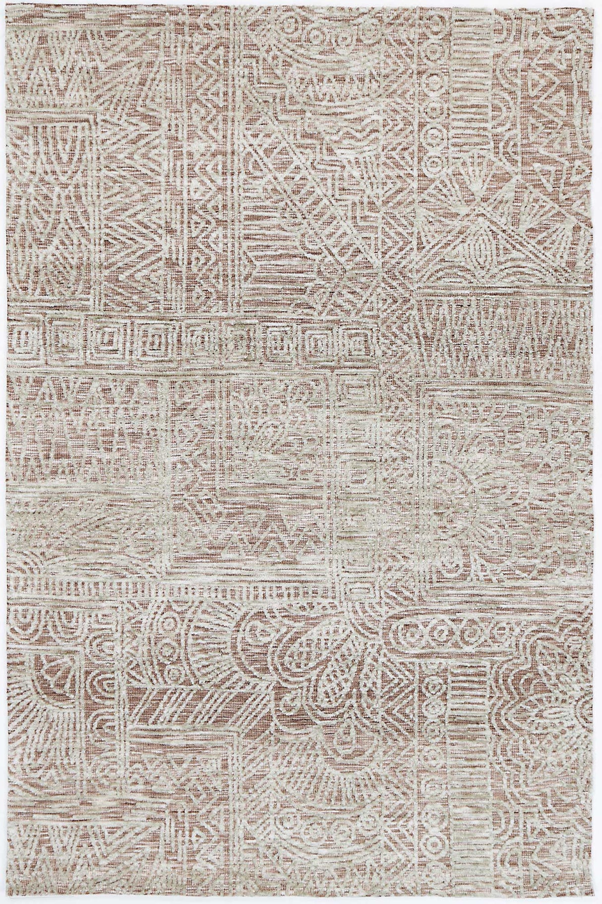 Rust tribal polyester floor rug 240x330cm