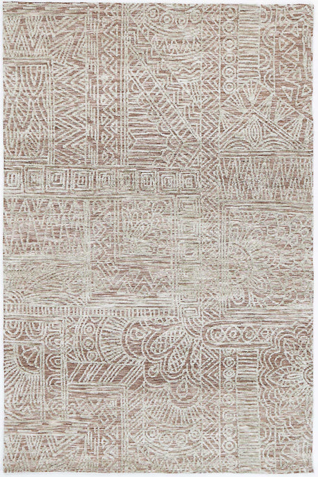 Rust tribal polyester floor rug 240x330cm