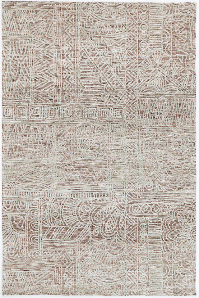 Rust tribal polyester floor rug 240x330cm