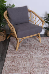Rust tribal polyester floor rug 240x330cm