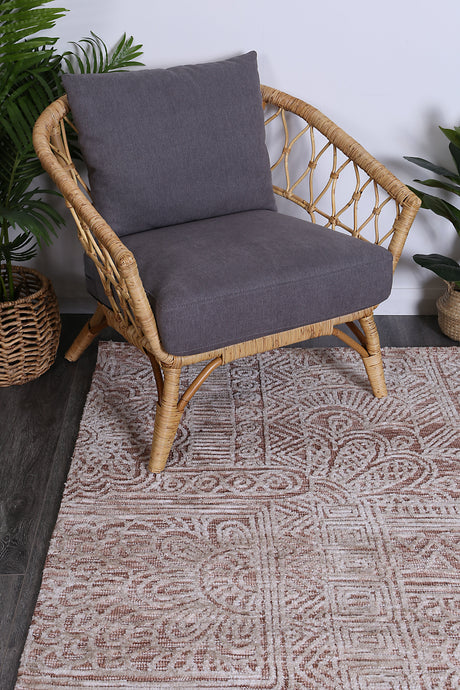 Rust tribal polyester floor rug 240x330cm